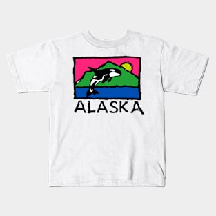 Vintage Alaska Decal Kids T-Shirt